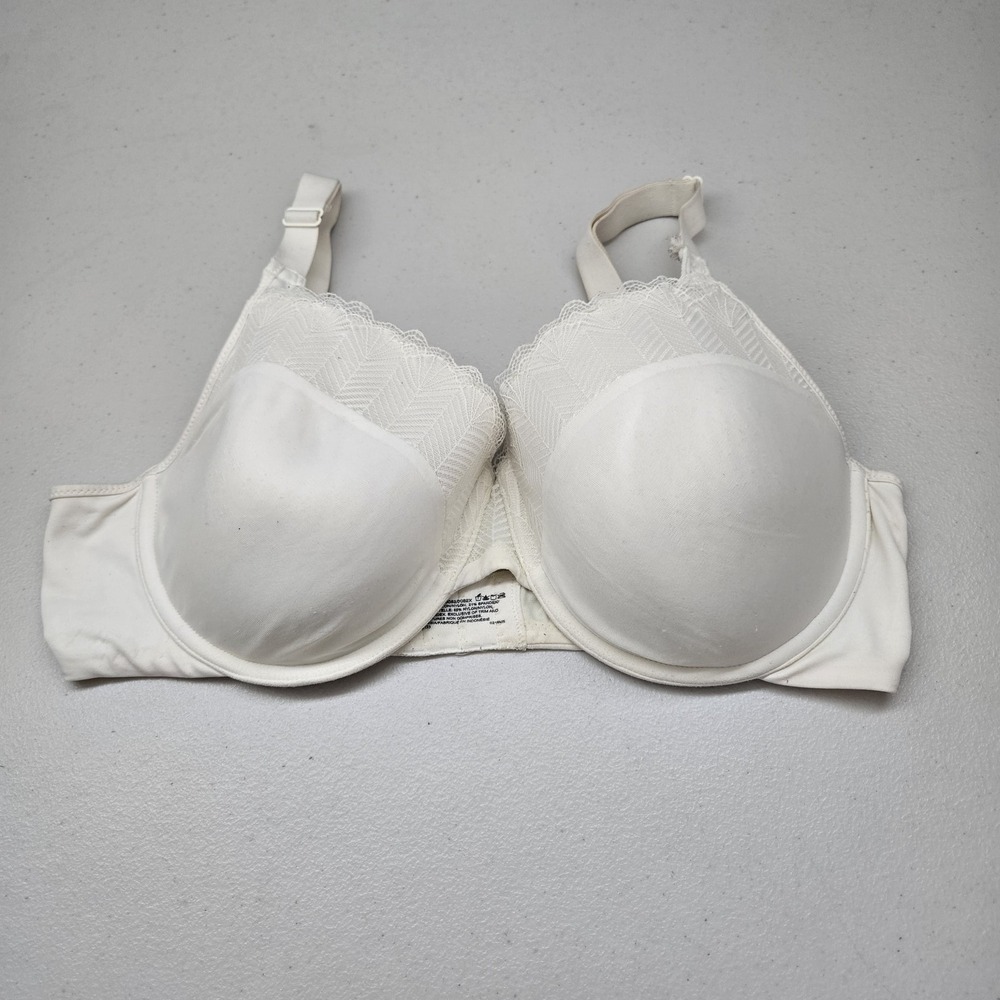 Bali Women Bra 36D White T Shirt Underwired Lace Convertible READ